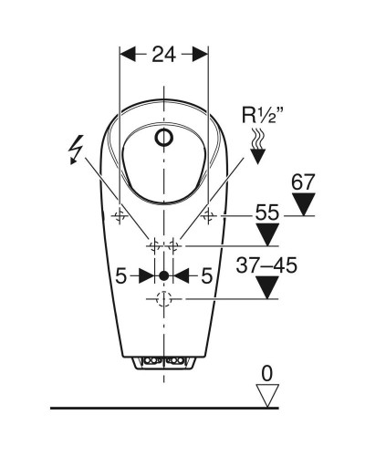Писсуар для встроенного управления Geberit Selva 116.085.00.1