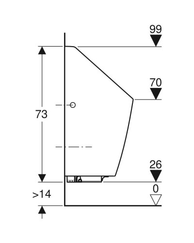 Писсуар для встроенного управления Geberit Selva 116.085.00.1