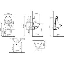 Писсуар Vitra Arkitekt 4106B003-5597 (4106B003-5200) подвесной Белый с сенсорным механизмом смыва