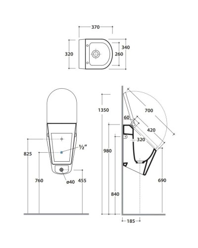 Писсуар Globo Forty3 FO030.BI