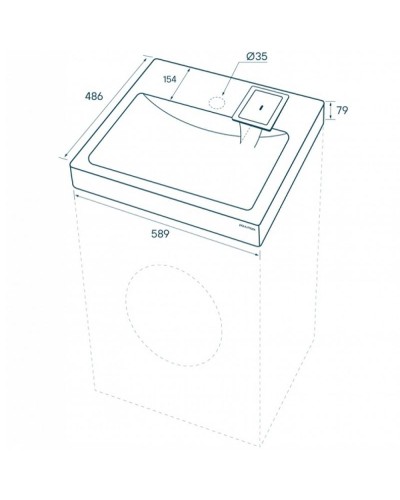 Раковина Paulmark Berg 60 PM710431 на стиральную машину Белая