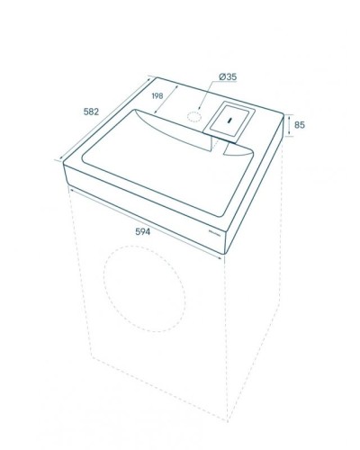 Раковина Paulmark Welt 60 PM730431 на стиральную машину Белая