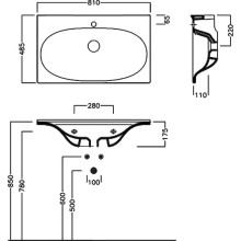 Раковина Hatria Le Fiabe 81 Y1AB01 Белая