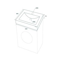 Раковина Paulmark Amberg 60 PM750431 на стиральную машину Белая