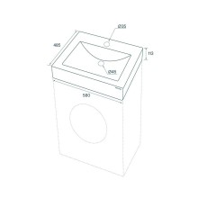 Раковина Paulmark Amberg 60 PM750431 на стиральную машину Белая
