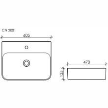 Раковина Ceramica Nova Aura 60 CN2001 Белая