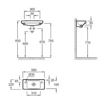 Раковина Jacob Delafon Odeon Up 50 E4701L-00 Белая