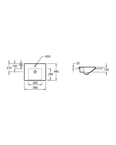 Раковина Jacob Delafon Odeon Up 56 E4756-00 Белый