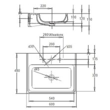 Раковина Jacob Delafon Fit 60 E1188-00 Белый