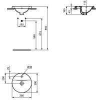 Раковина Ideal Standard Connect 38 E504101 Euro White