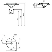 Раковина Ideal Standard Connect 38 E504101 Euro White