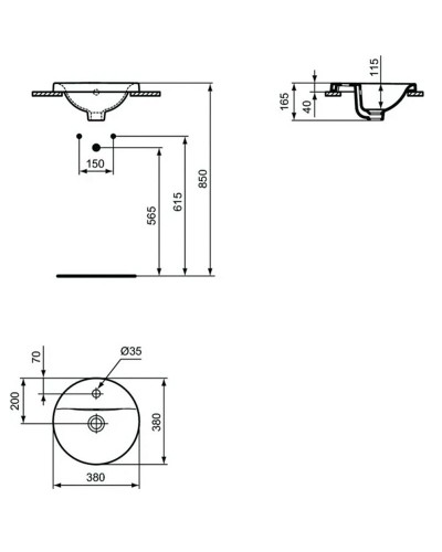 Раковина Ideal Standard Connect 38 E504101 Euro White