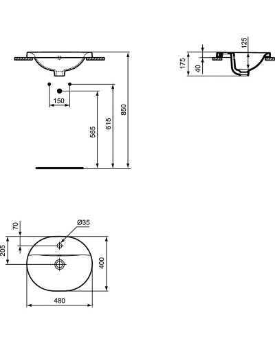 Раковина Ideal Standard Connect 48 E503801 Euro White
