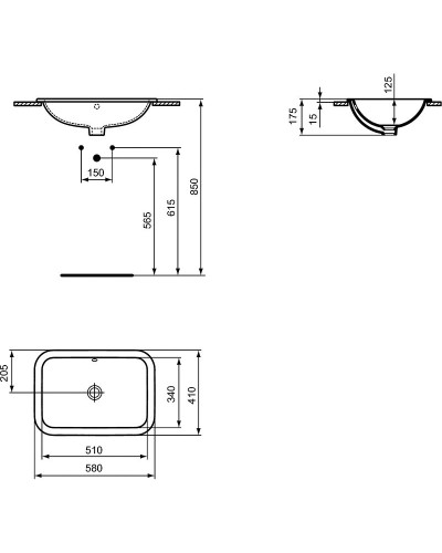 Раковина Ideal Standard Connect 58 E505901 Euro White