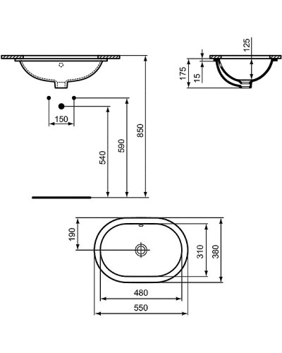 Раковина Ideal Standard Connect 55 E504801 Euro White