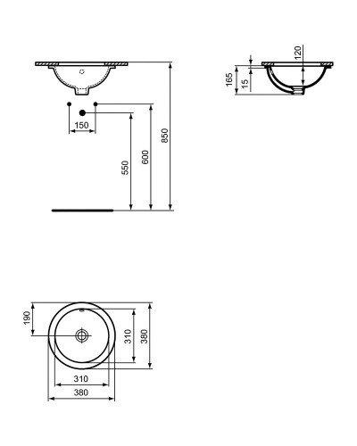 Раковина Ideal Standard Connect 38 E505201 Euro White