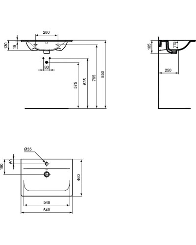 Раковина Ideal Standard Connect Air Vanity 64 E028901 Euro White