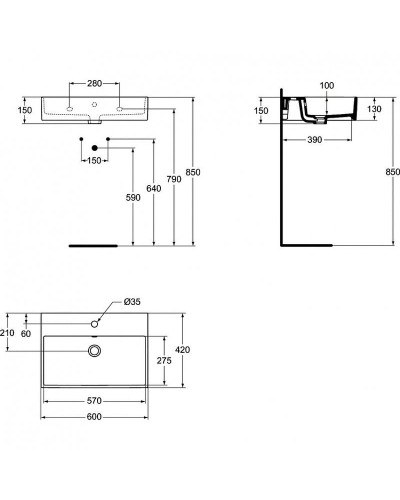 Раковина Ideal Standard Strada 60 K077801 Euro White