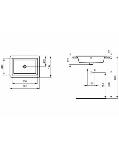 Раковина Ideal Standard Strada 59 K078001 Euro White