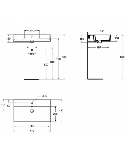 Раковина Ideal Standard Strada 71 K078201 Euro White
