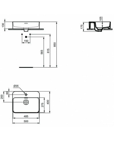 Раковина Ideal Standard Strada II Vessel 50 T296601 Euro White