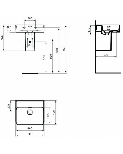 Раковина Ideal Standard Strada II 50 T363701 Euro White