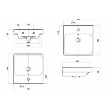 Раковина Santek Адриана 45 1.WH50.1.630 Белая