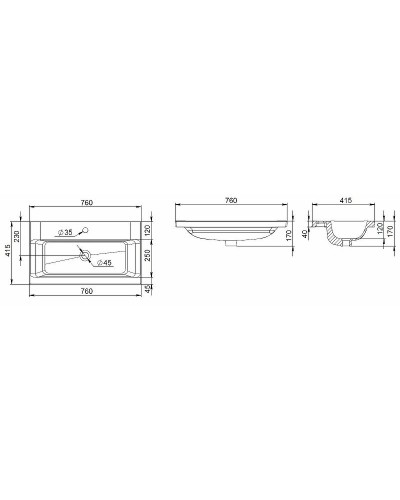 Раковина AM.PM Gem 76 M90WCC0752WG Белая