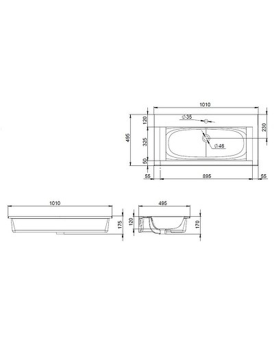Раковина AM.PM Spirit V2.0 101 M70AWCC1002WG Белая