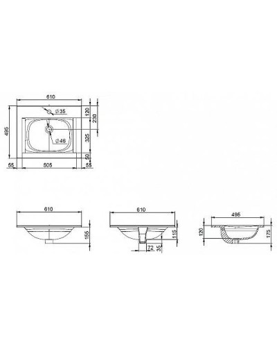 Раковина AM.PM Spirit V2.0 61 M70AWCC0602WG Белая