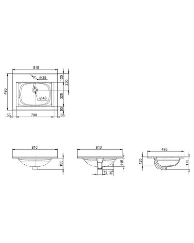 Раковина AM.PM Spirit V2.0 81 M70AWCC0802WG Белая