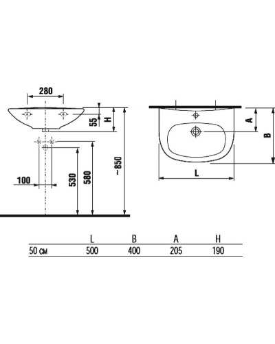 Раковина Jika Zeta 50 8.1039.0.000.104.9 Белая