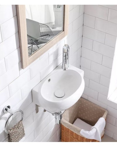 Раковина CeramaLux 43 9100L Белая