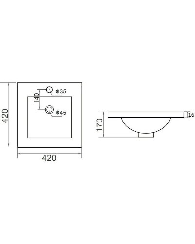 Раковина Orange 41 B03-410W Белая