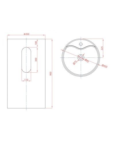 Раковина Montebianco Pisa Rubinetto 45 11234 Белая