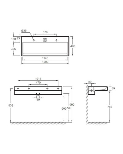 Раковина Jacob Delafon Terrace 120 EXB9112-00 с подсветкой