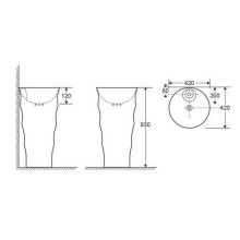 Раковина CeramaLux 42 G-308 Белая