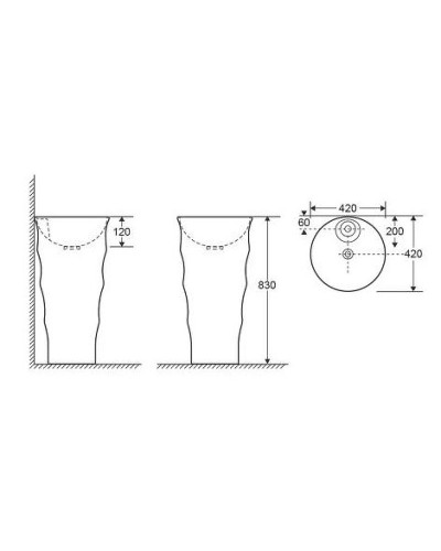 Раковина CeramaLux 42 G-308 Белая