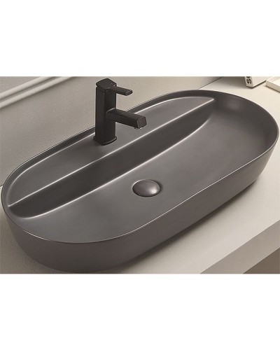 Раковина-чаша CeramaLux 80 78325MDH Серая матовая