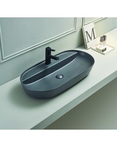 Раковина-чаша CeramaLux 80 78325MDH Серая матовая