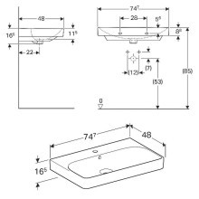 Раковина Geberit Smyle Square 75 500.249.01.1 Белая