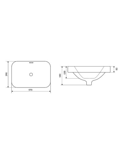 Раковина Excellent Hasko 57 CEAC.3718.570.WH Белая