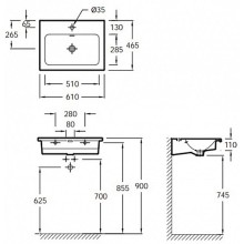 Раковина Jacob Delafon Vox 61 EXAF112-Z-00 Белая