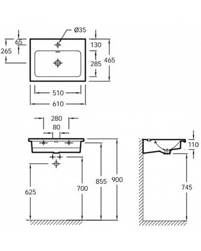 Раковина Jacob Delafon Vox 61 EXAF112-Z-00 Белая