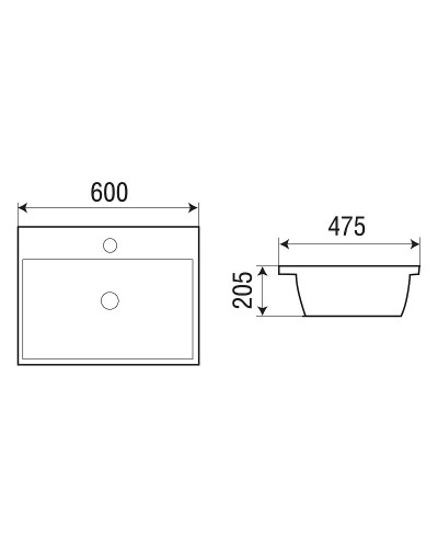 Раковина WeltWasser Deilbach 7608 60 10000004637 Белый глянец