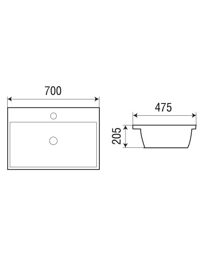 Раковина WeltWasser Deilbach 7608 70 10000004638 Белый глянец