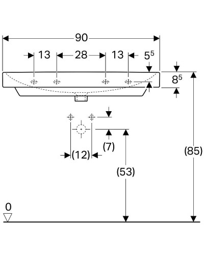 Раковина Geberit Smyle Square 90 500.251.01.1 Белая