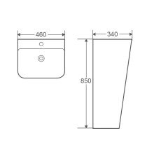 Раковина WeltWasser Leerbach 4438 GL-WT 46 10000005488 Белый глянец