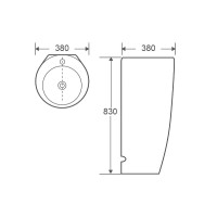 Раковина WeltWasser Leerbach 3838 GL-WT 38 10000005489 Белый глянец
