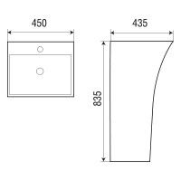 Раковина WeltWasser Leerbach 4543 GL-WT 45 10000005492 Белый глянец